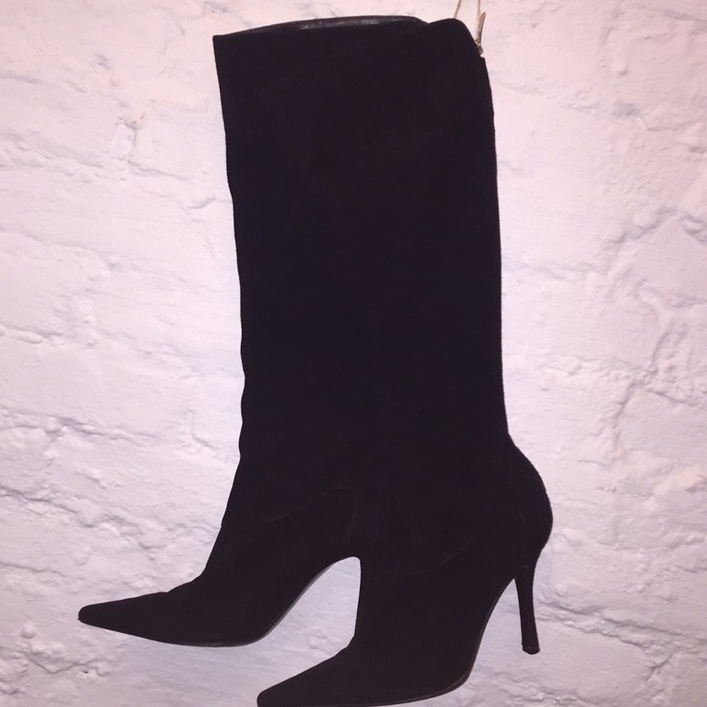 🔥SALE! Sergio Rossi Black Suede Zip Up Boots Sexy